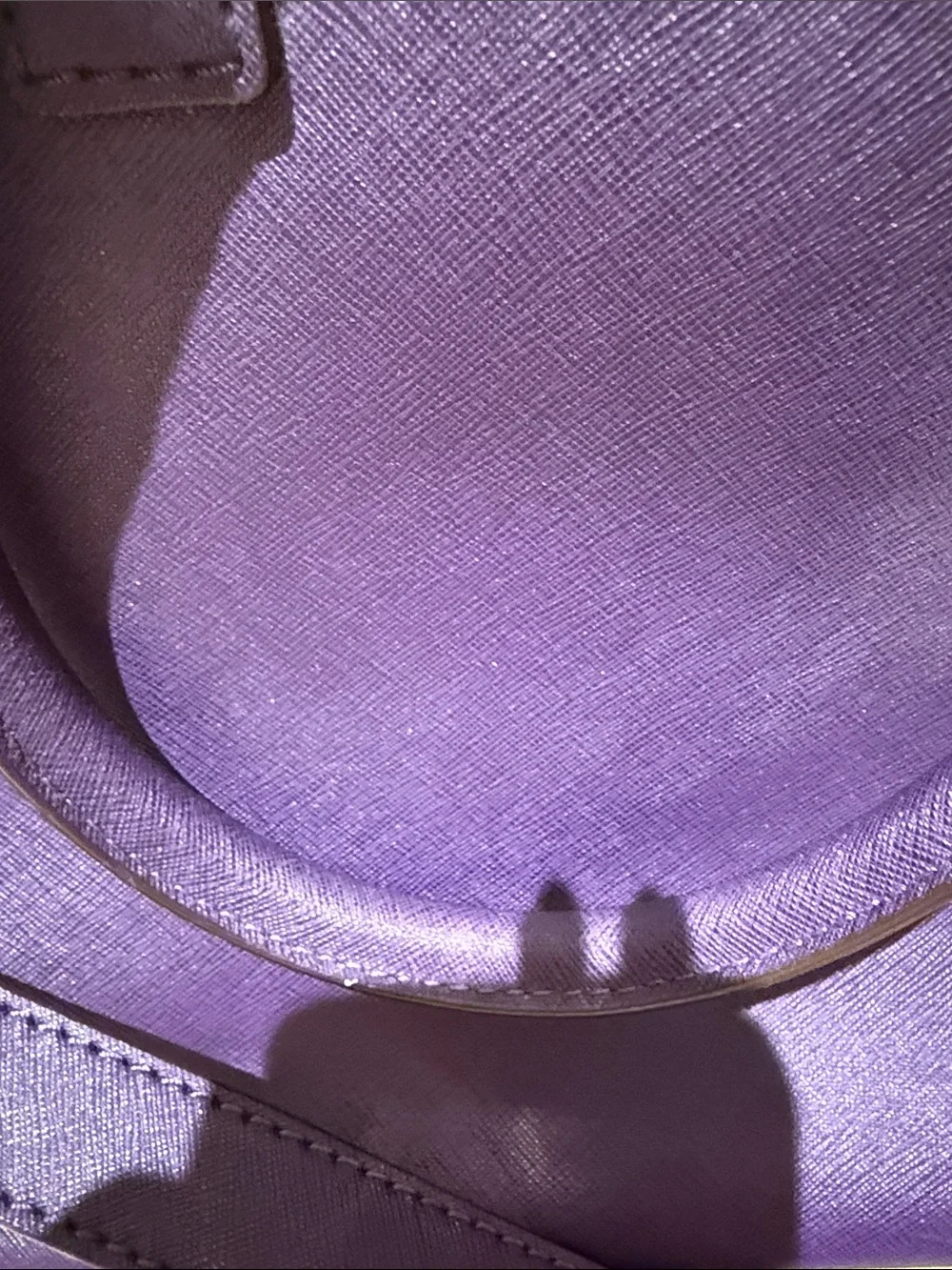Michael Kors Purple Saffiano Satchel with Gold Hardware